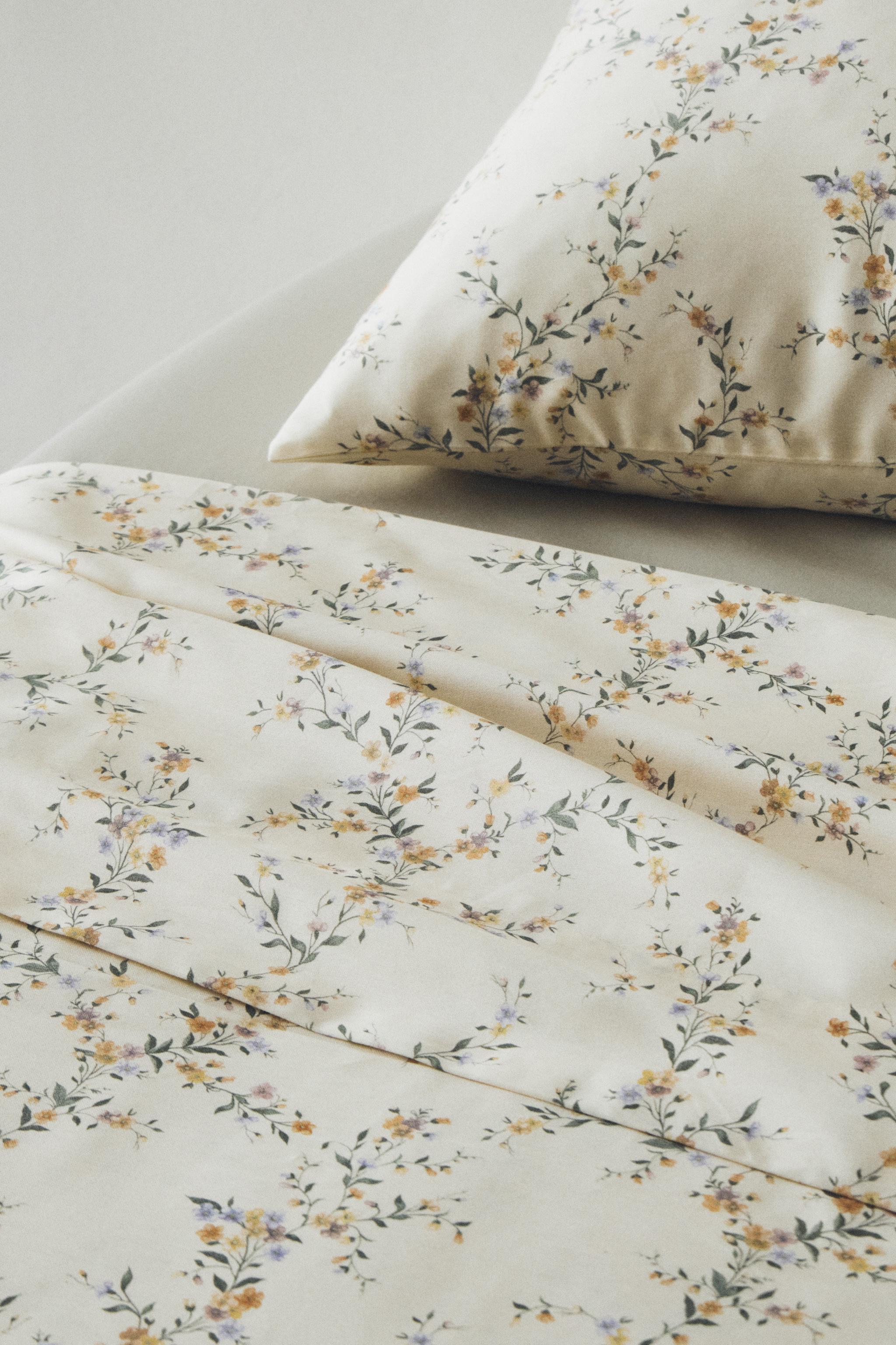 DRAP DE DESSUS SATIN FLORAL
