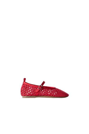 CUT-OUT BALLET FLATS - Red by Zara