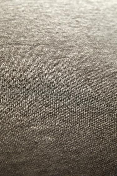 POUFFE WITH REMOVABLE WASHED LINEN COVER - Light beige by Zara - Image 3