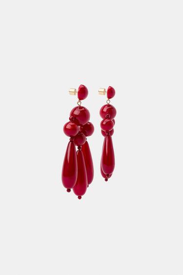BOUCLES D'OREILLES BOUTON MULTI-PIÈCES - Rouge de Zara - Image 3