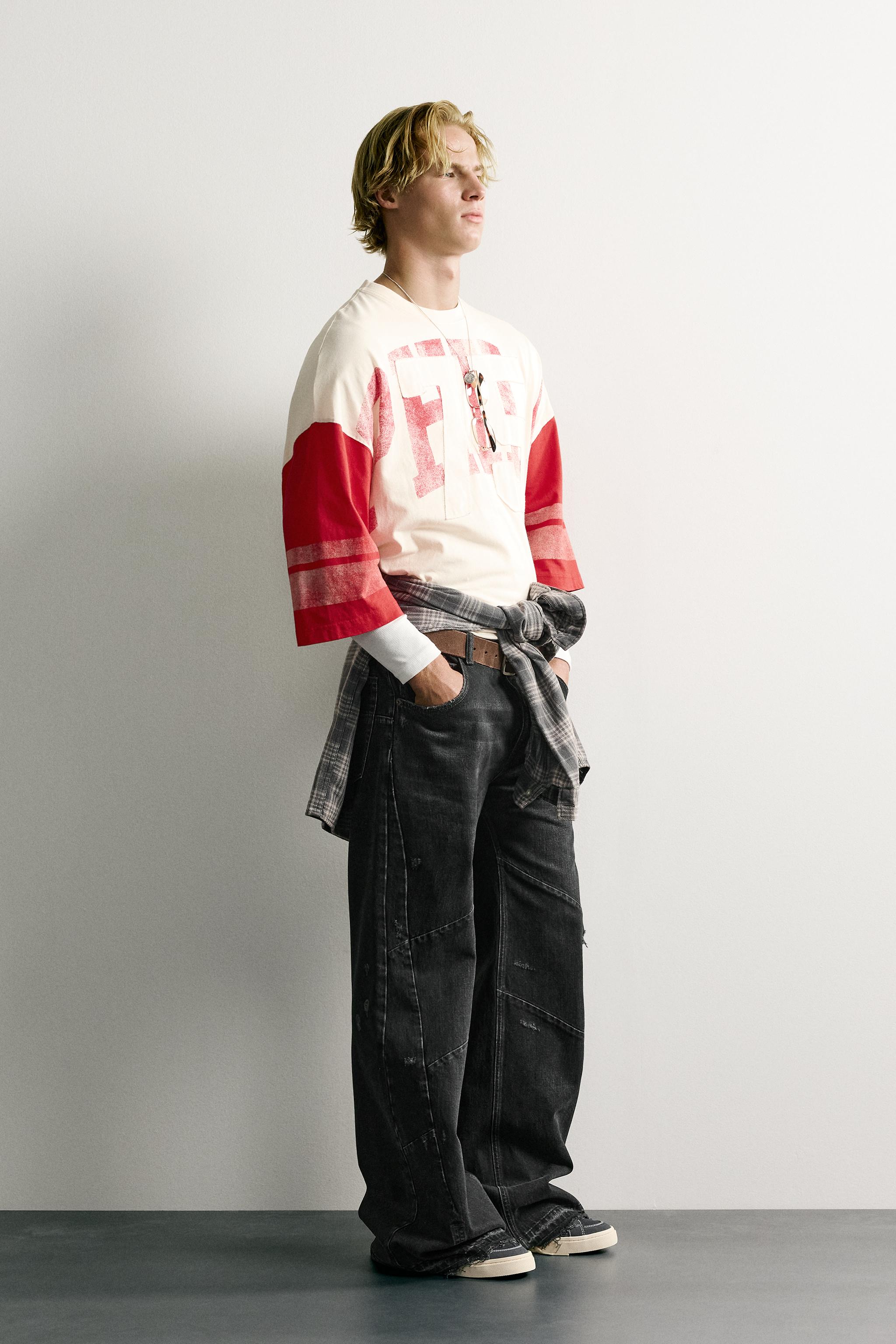 VINTAGE WASHED EFFECT PATCH BOXY FIT T-SHIRT