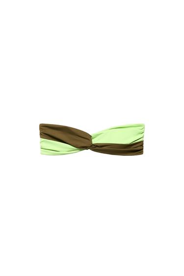 Zaras Kombinerad bandeau-bikinitopp - Grön