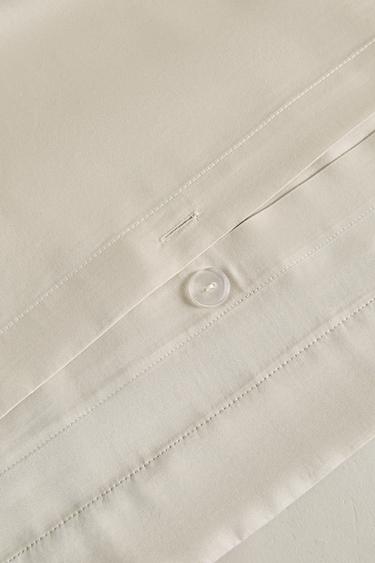 COPRIPIUMINO IN SATIN CON RICAMO (300 FILI) - Beige di Zara