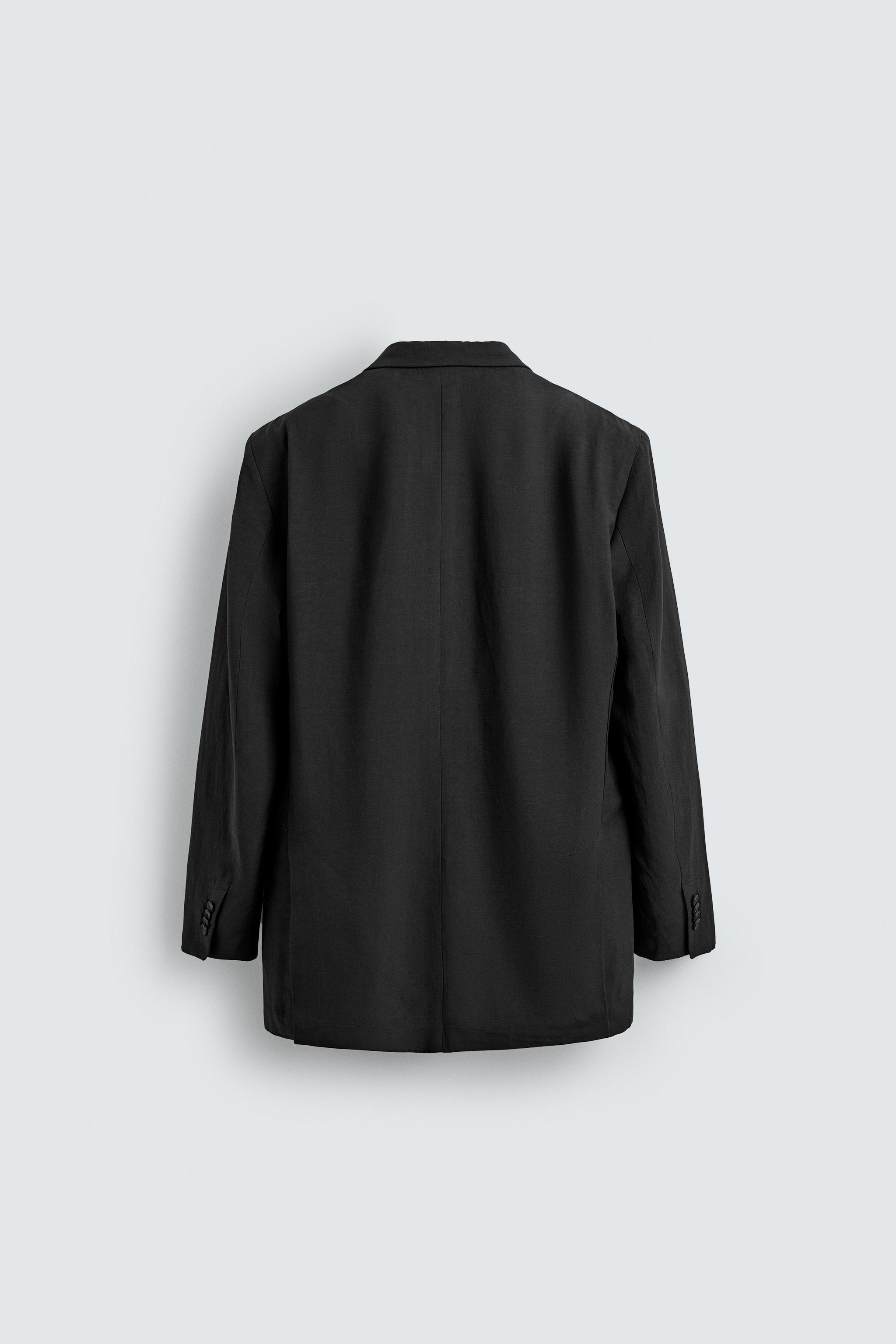 リラックスフィットビスコース・リネンブレザー - ブラック | ZARA