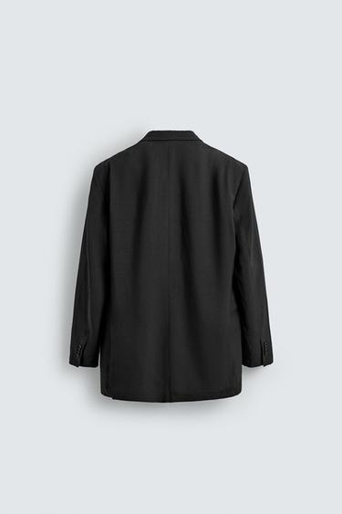 VESTE DE COSTUME RELAXED FIT VISCOSE ET LIN - Noir de Zara - Image 7