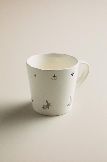 CHILDREN'S PORCELAIN MUG WITH RABBITS - Multicoloured by Zara