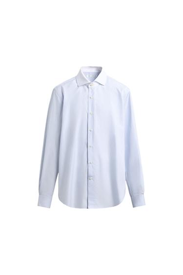 SLIM FIT SHIRT WITH CONTRAST COLLAR - striped by Zara