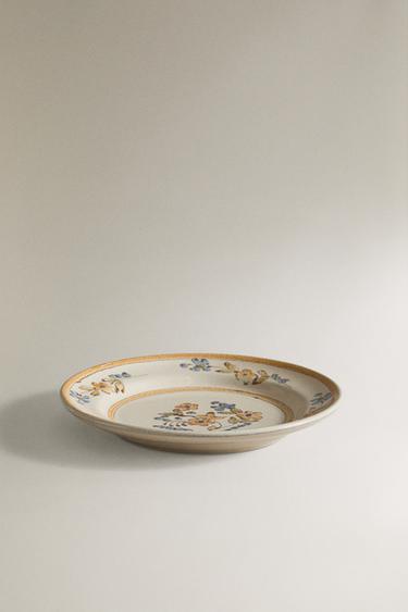 FLORAL TERRACOTTA SIDE PLATE - Beige by Zara - Image 1