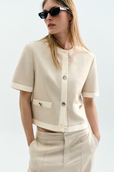 BLAZER MAHUKA-MOTZA LIHOAREKIN - Beix argia, Zara-rena