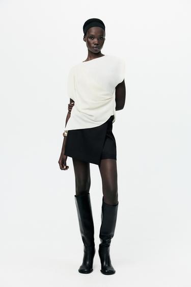 DRAPED TOP - Ecru by Zara - Image 0