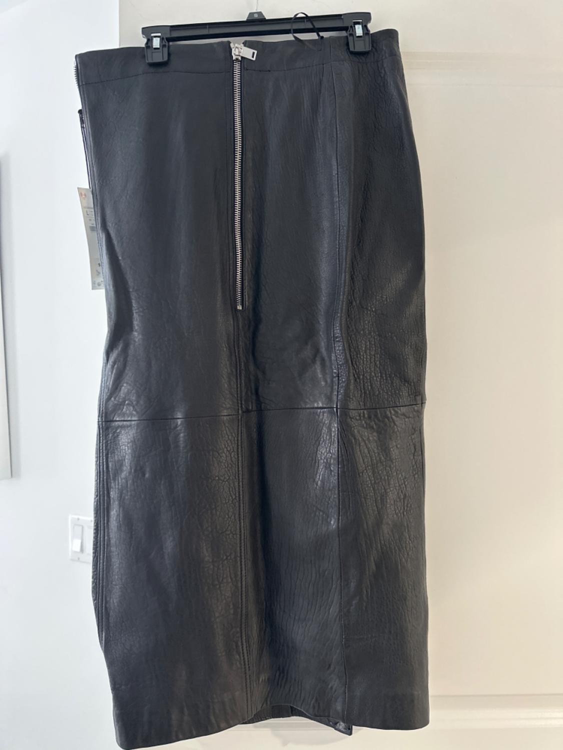 ZIPPERED LEATHER SKIRT ZW COLLECTION - Image 2