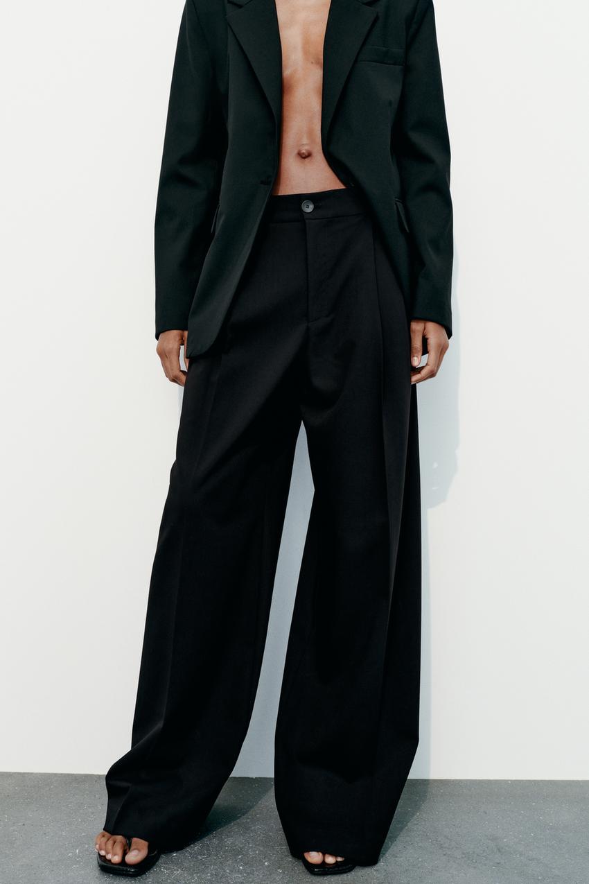 Buy Large Size Zara Sequined Evening Dress Pants KL94Z Black