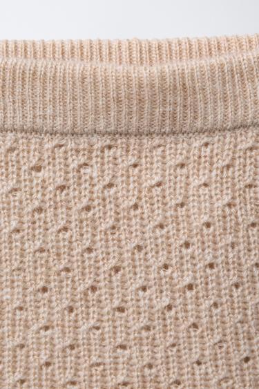 TEXTURED KNIT CULOTTES - camel by Zara - Image 2