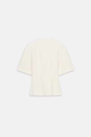 SOFT TIE TOP - Oyster-white by Zara - Image 5