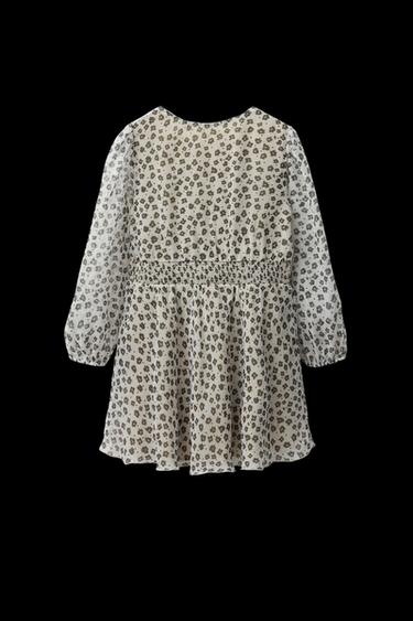 VESTIDO ESTAMPADO FLORESZ - Crudo de Zara
