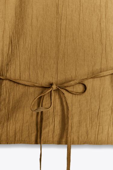 CRINKLED-EFFECT WAISTCOAT TOP - Olive green by Zara - Image 7
