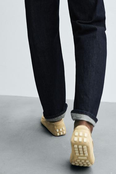 CASUAL LEATHER LOAFERS - Beige by Zara