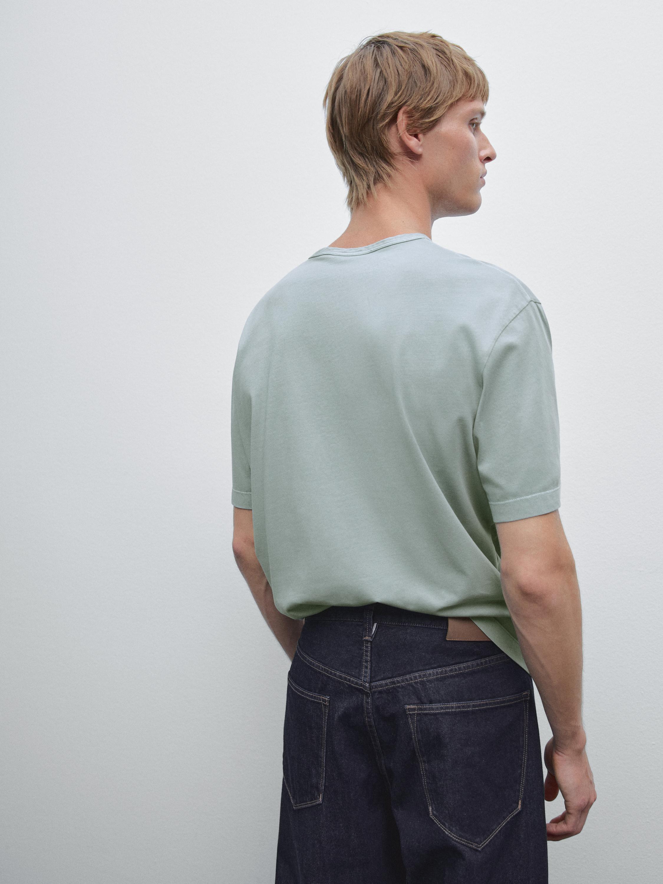 Distressed-effect short sleeve T-shirt