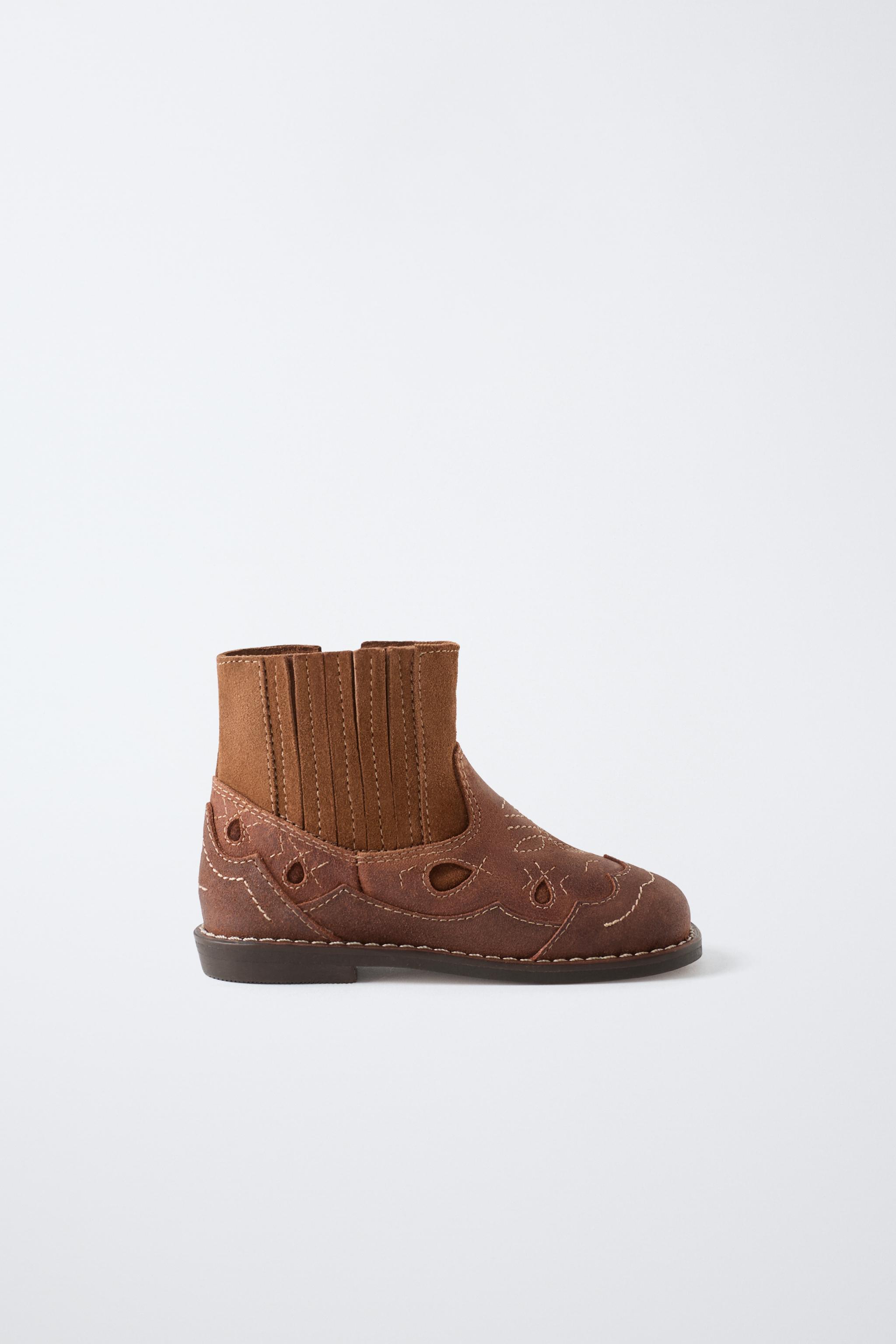 LEATHER CHELSEA BOOTS - Brown | ZARA United States
