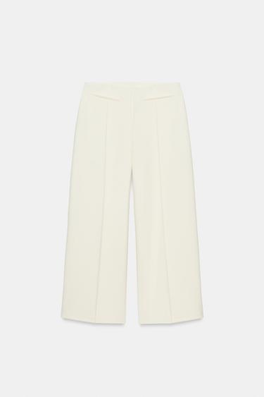 Zara VOLUME PANTS - Ecru