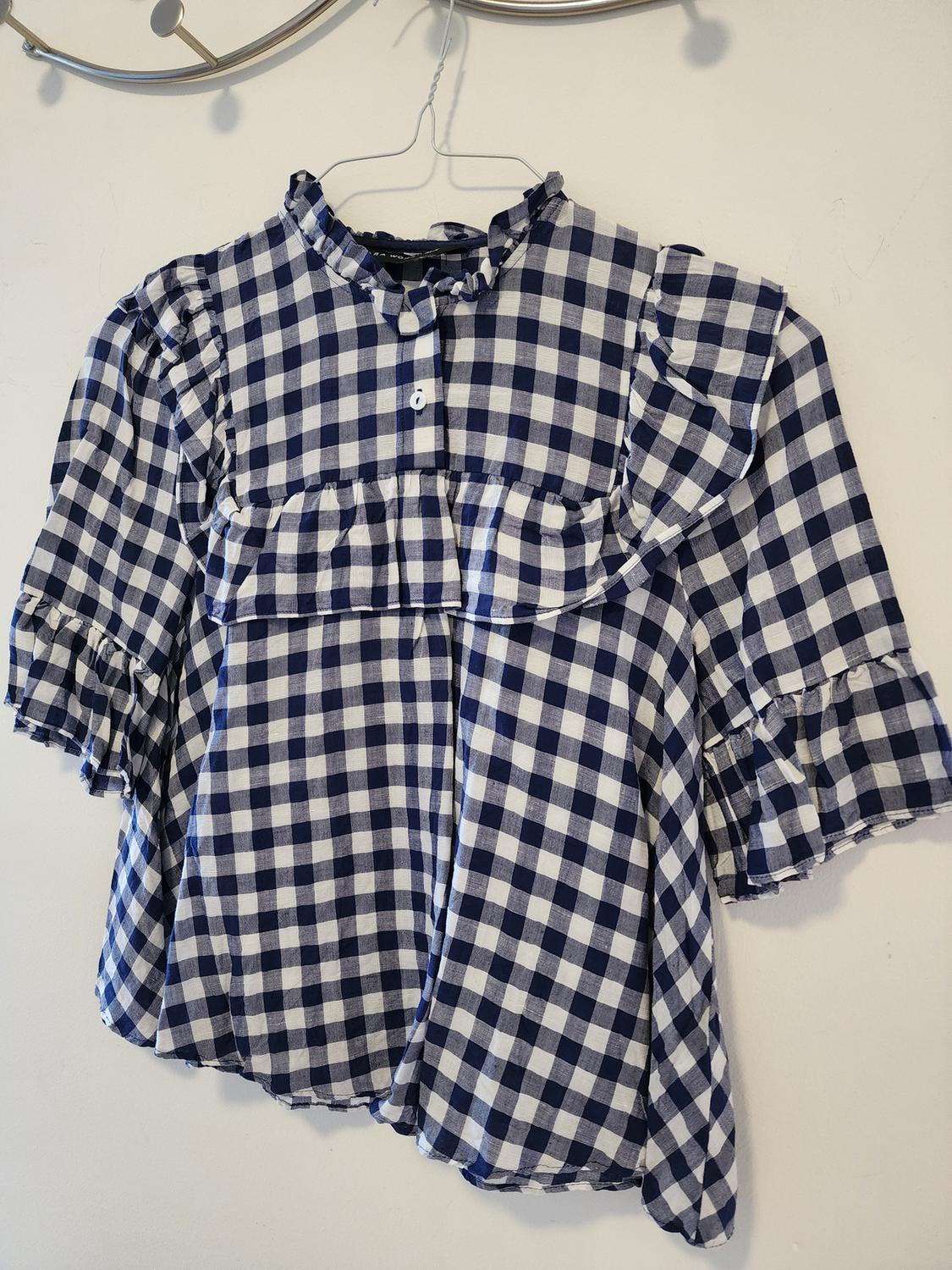 GINGHAM BLOUSE WITH RUFFLES - Image 2