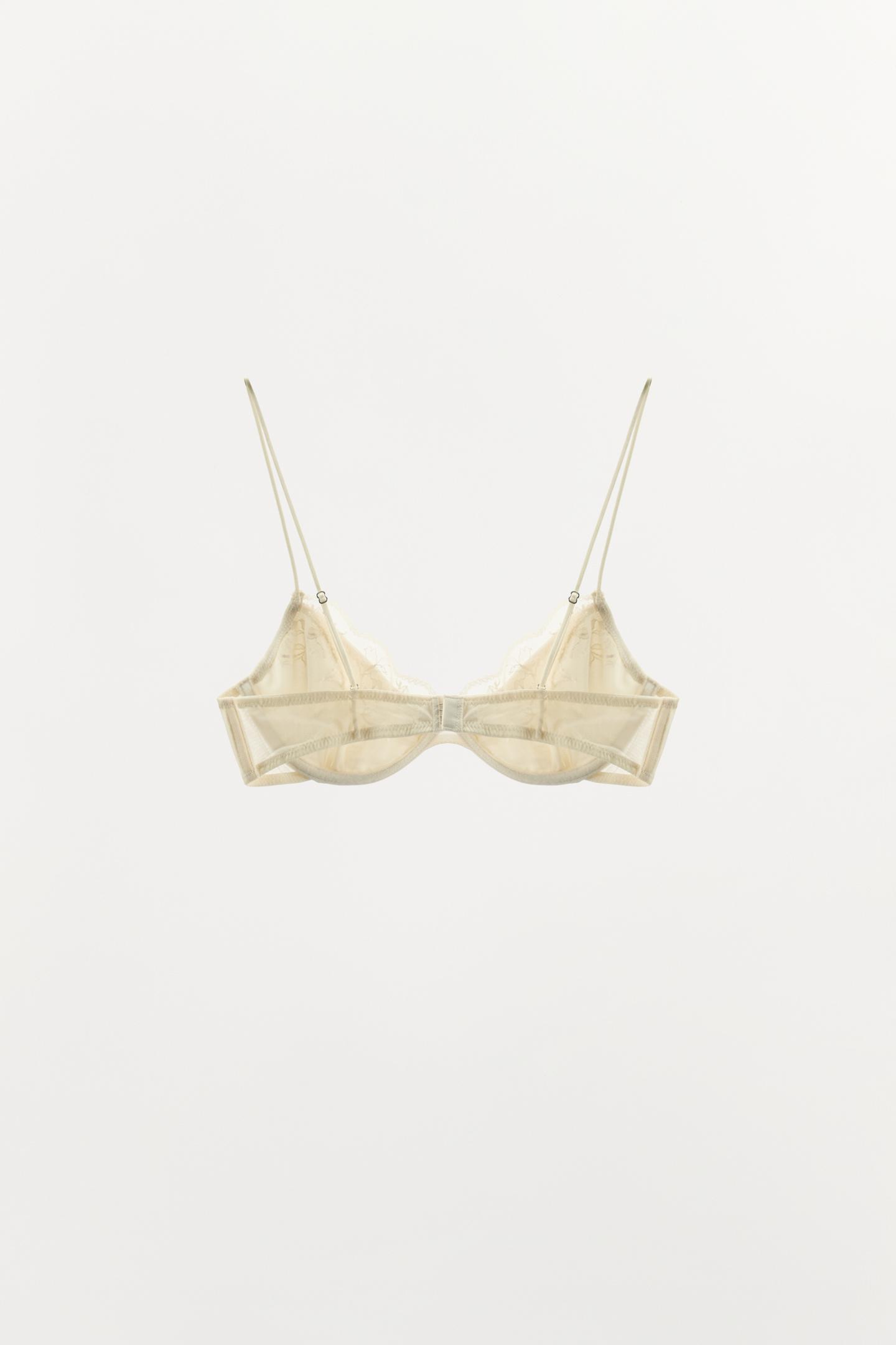 Бра, на косточках, кружево — Zara, цвет: Экрю — фото 5