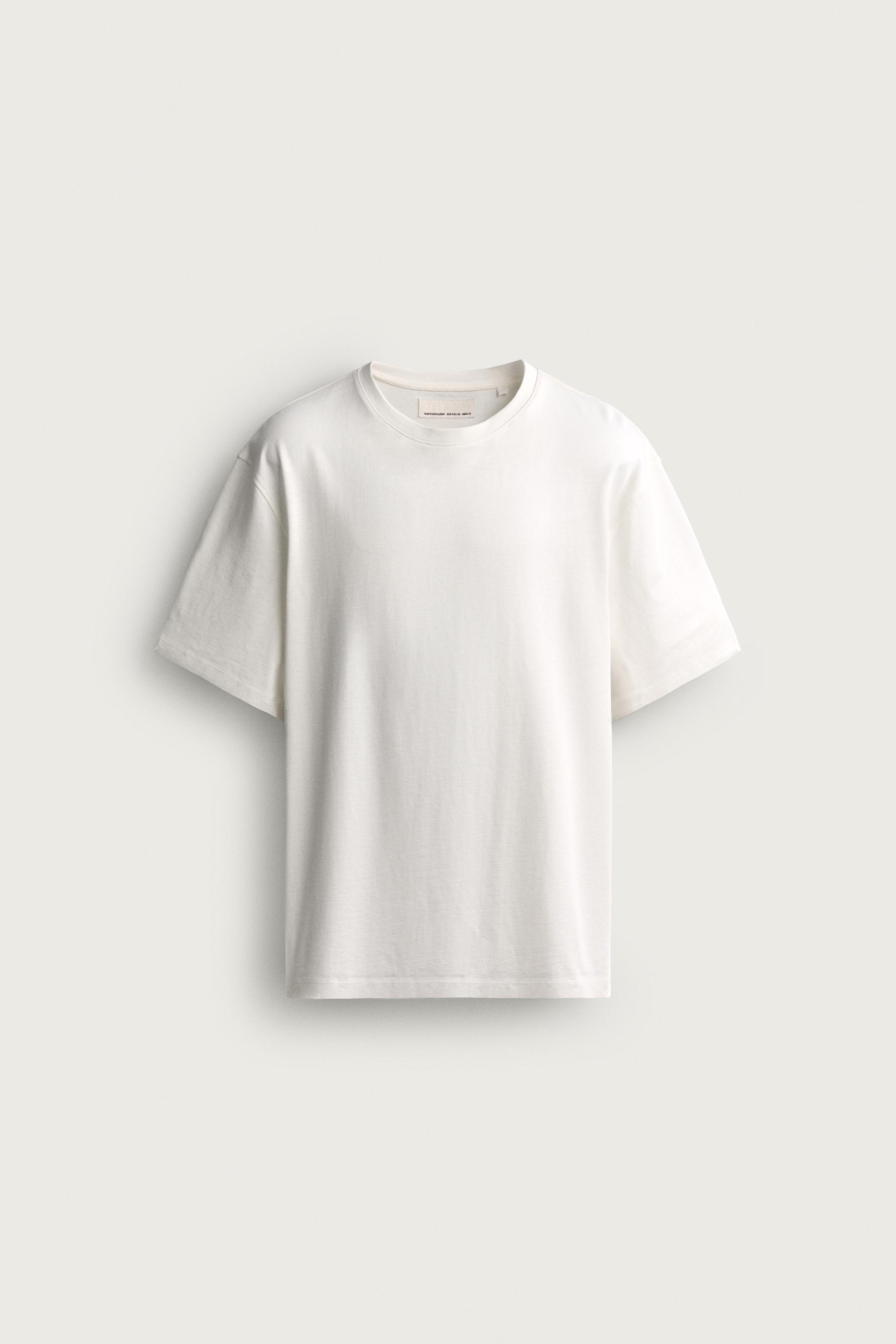 SHORT SLEEVE MEDIUM WEIGHT T-SHIRT — Oyster-white