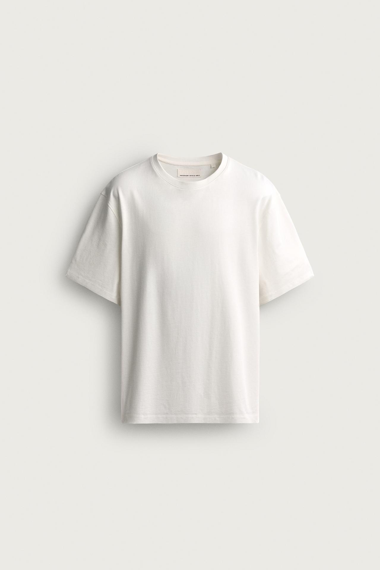 SHORT SLEEVE MEDIUM WEIGHT T-SHIRT — Oyster-white