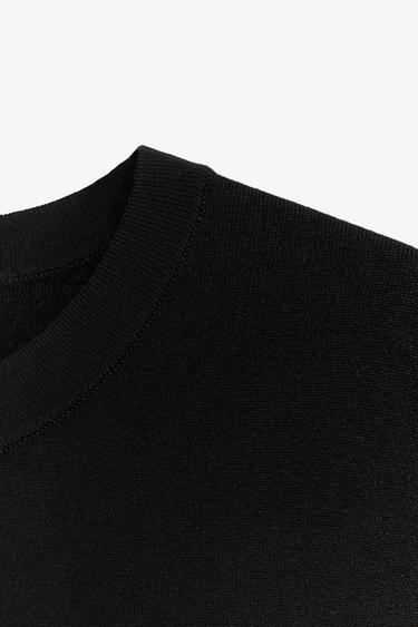 TOP BASIQUE EN MAILLE UNI À MANCHES COURTES - Noir de Zara - Image 5