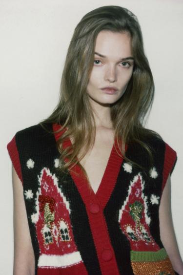 НОВОГОДНИЙ ТРИКОТАЖНЫЙ ЖИЛЕТ — Единственный от Zara — изображение 0