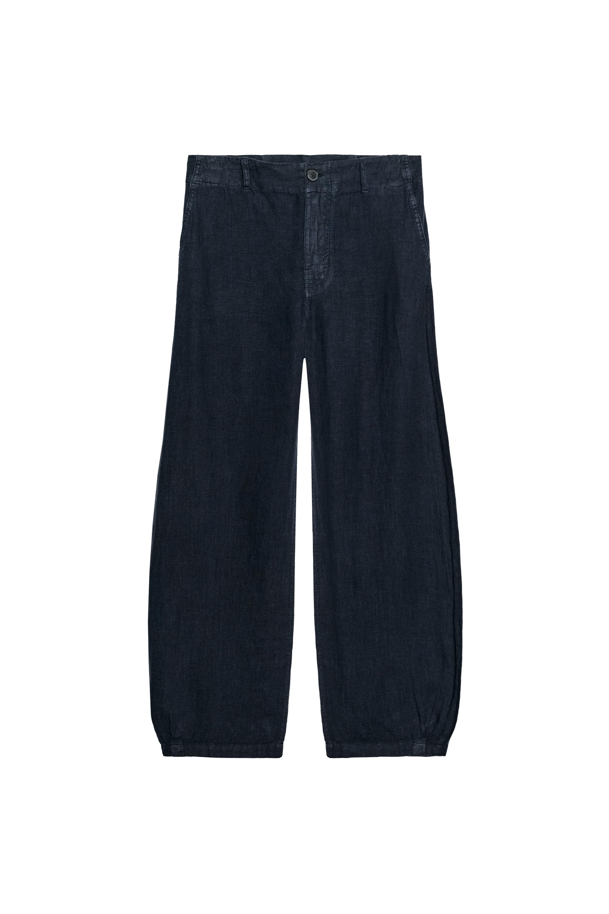ZW COLLECTION 100% LINEN BARREL PANTS