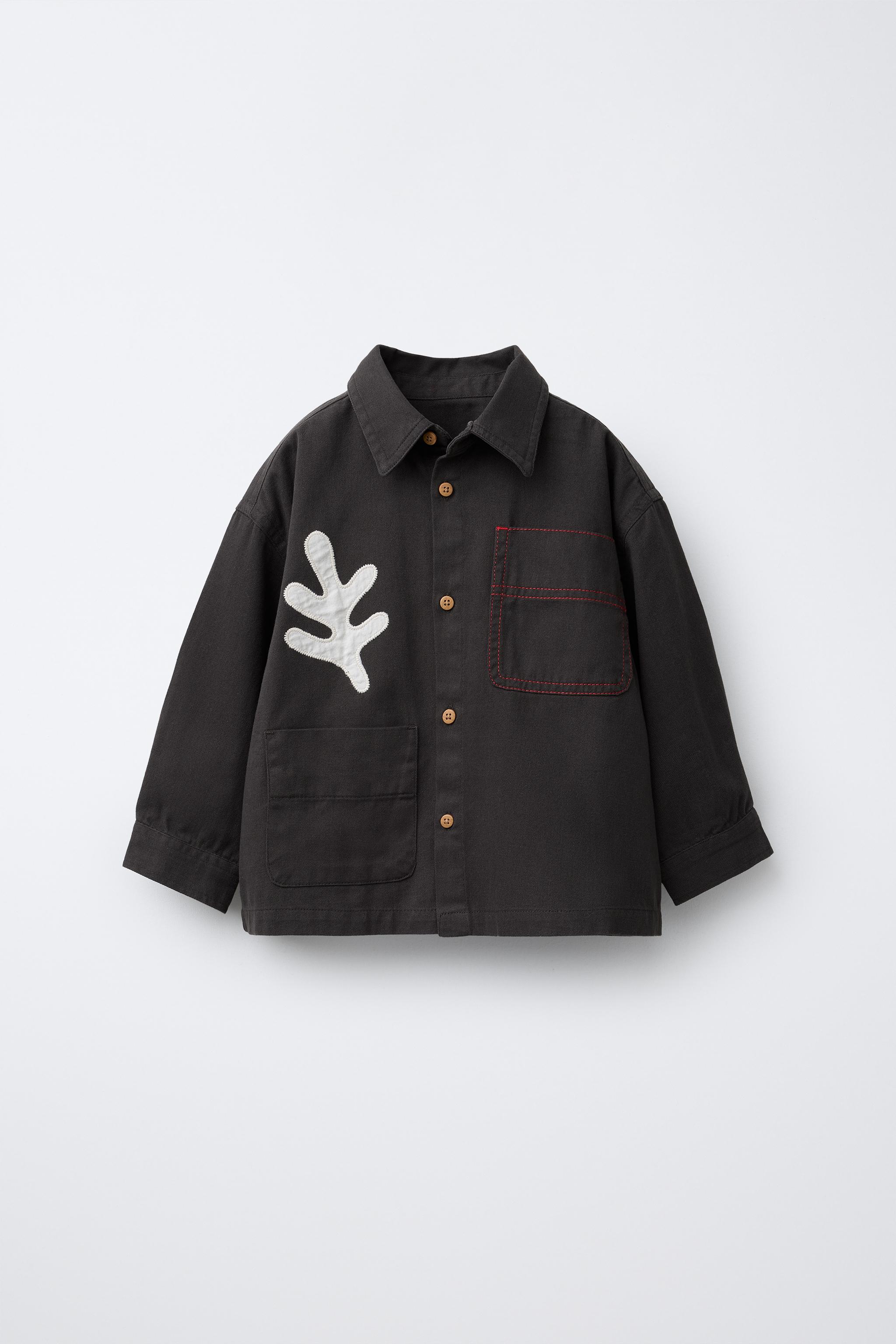 リーフパッチ シャツジャケット - ブラウン | ZARA Japan / 日本