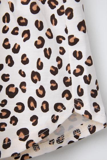 CROPPED T-SHIRT AND PRINTED BERMUDA SHORTS SET - Leopard by Zara - Image 6