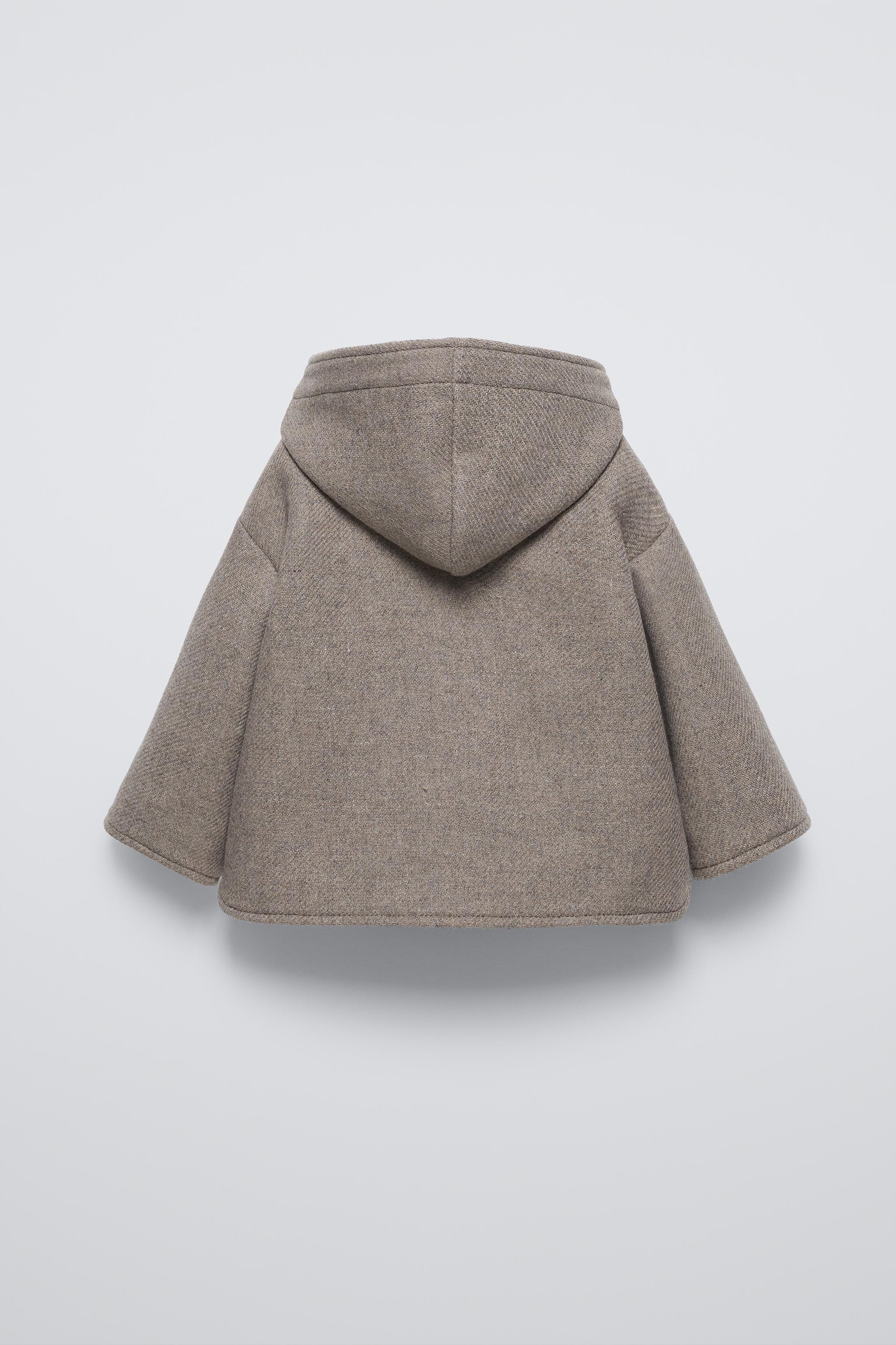 Zara Knit Cape Coat Cape Mantel Zara Beige Coat Zara Kurzmantel