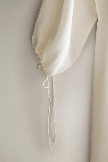 SATEEN DRESSING GOWN - Ecru by Zara - Image 2