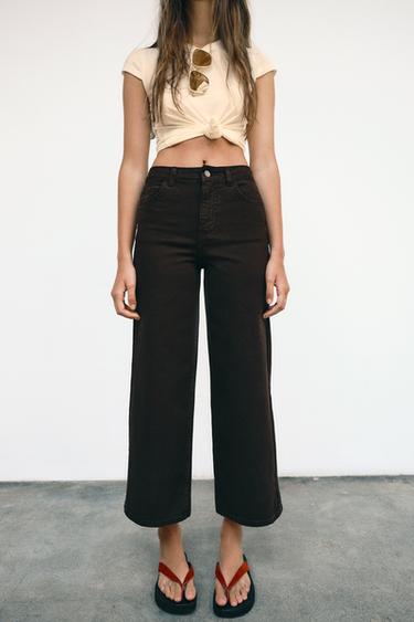 Z1975 HIGH-WAIST CULOTTES - Brown by Zara