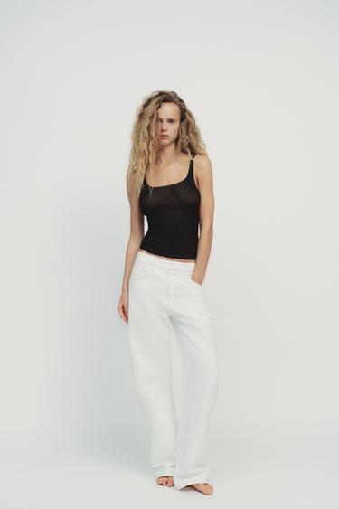 Zara METALLIC THREAD TOP - Black - Image 0