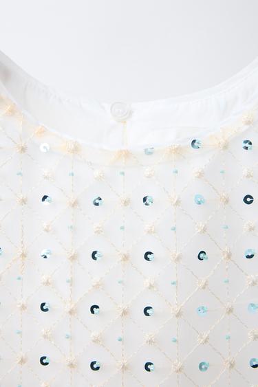 TOP SEQUINS - Blanc de Zara - Image 2