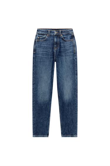 Zara Z1975 HIGH-RISE MOM FIT JEANS - Blue