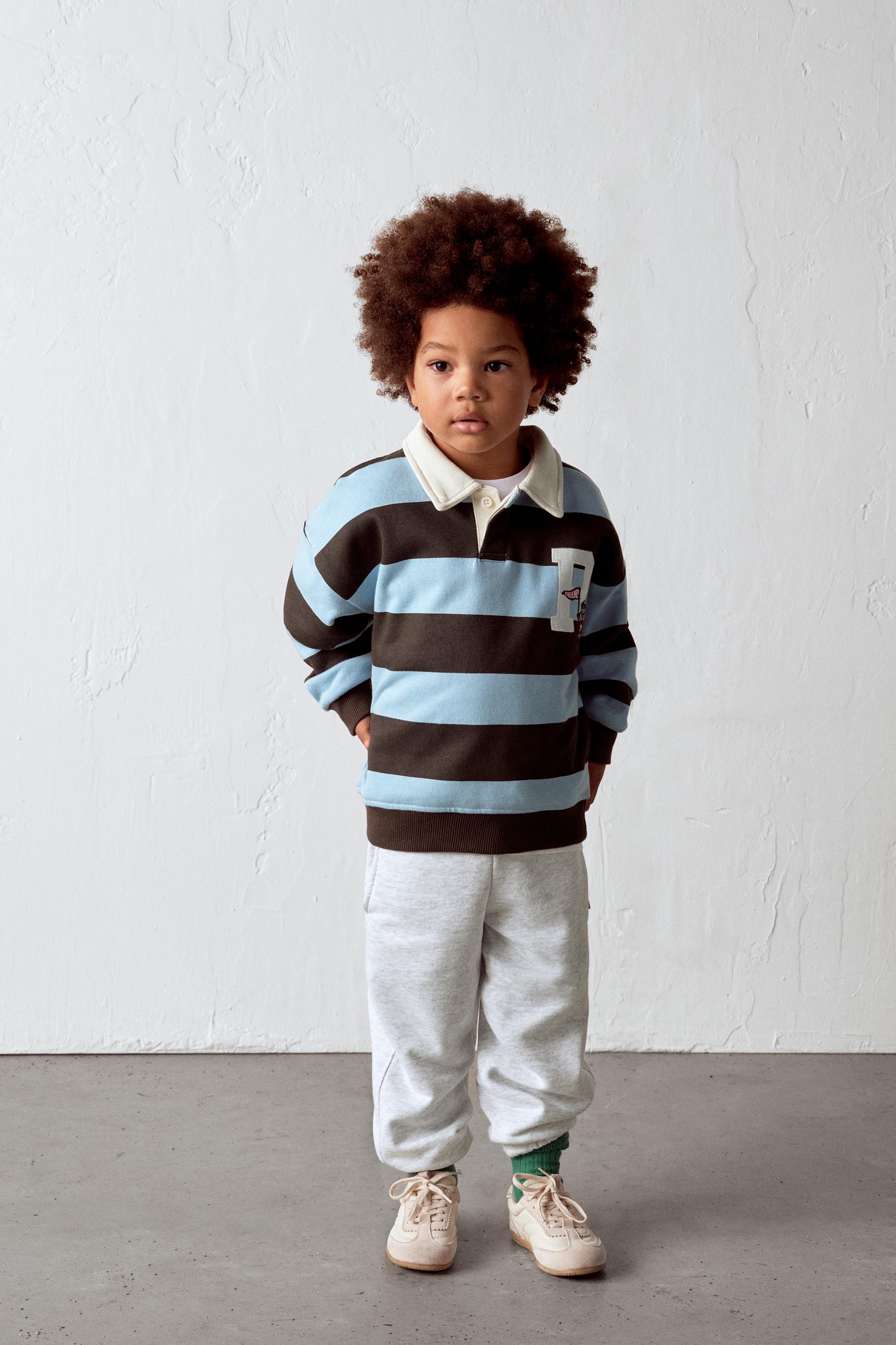 STRIPED EMBROIDERED POLO