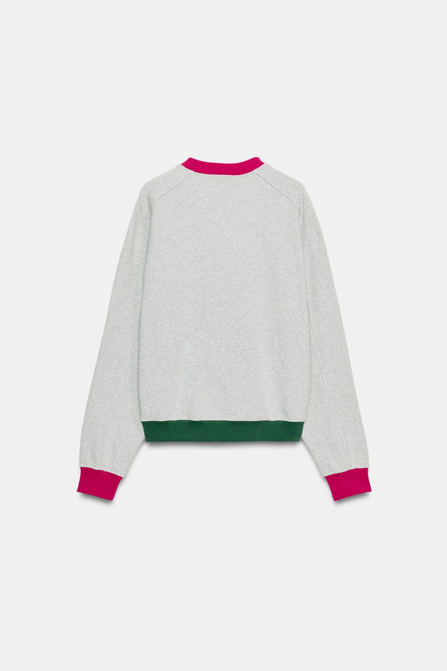 Женская толстовка Zara Fruit OF the Loom™ Contrast, цвет: Серый меланжевый — фото 3
