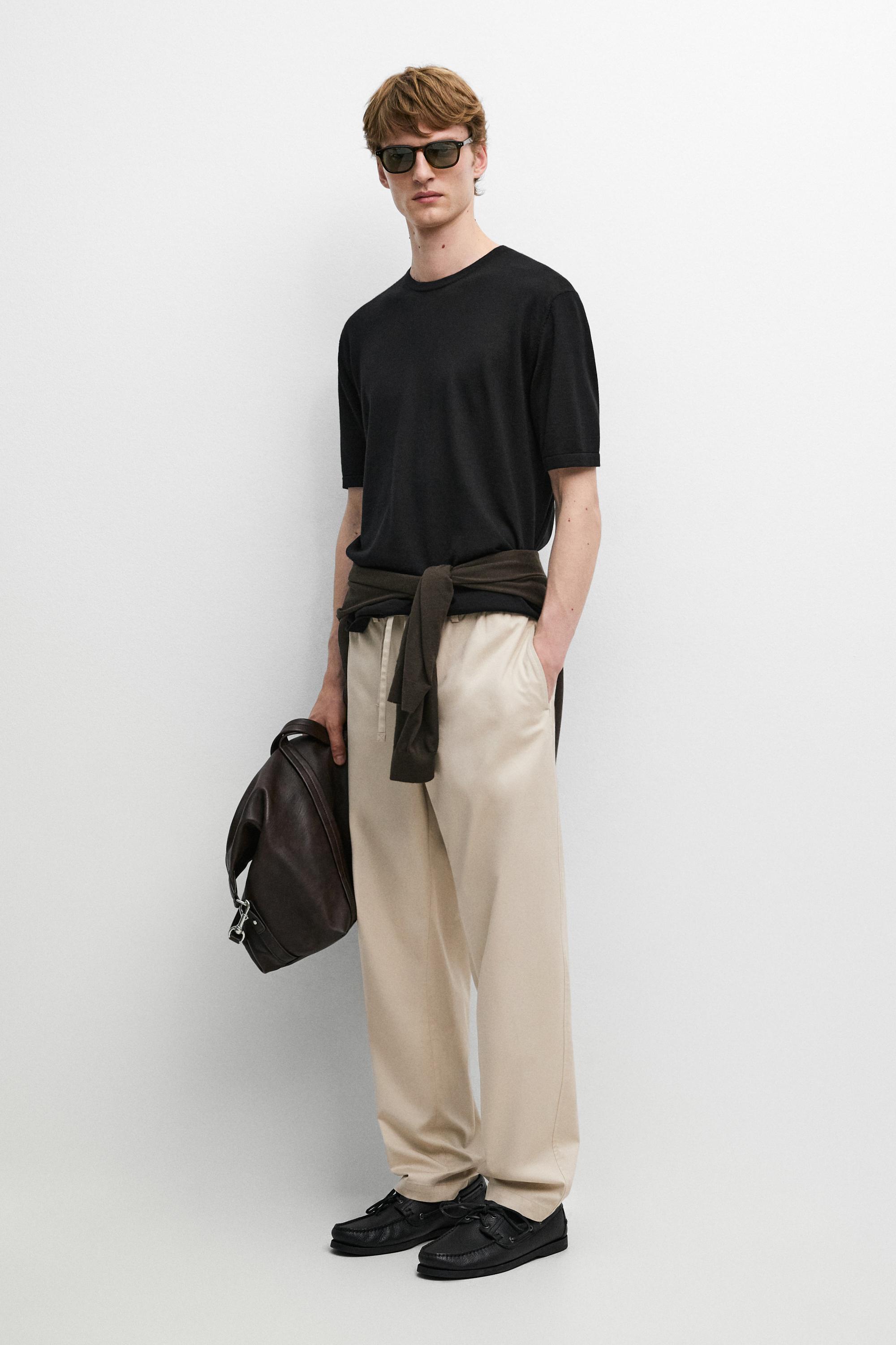 Cotton blend jogger fit pants