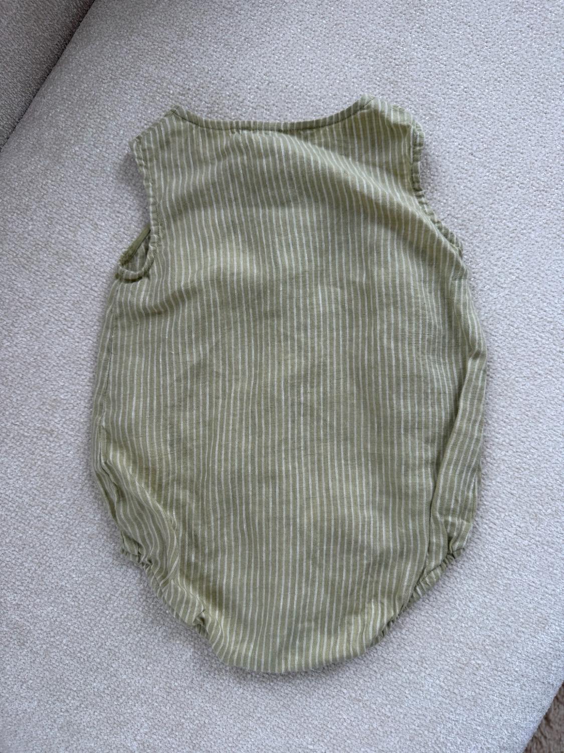 100% STRIPED LINEN ROMPER - Image 5