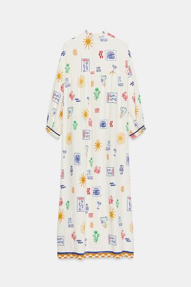 ROBE LONGUE IMPRIMÉE - Multicolore de Zara - Image 7