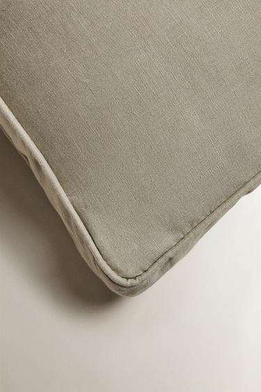 LINEN BENCH SEAT CUSHION - Green by Zara - Image 1