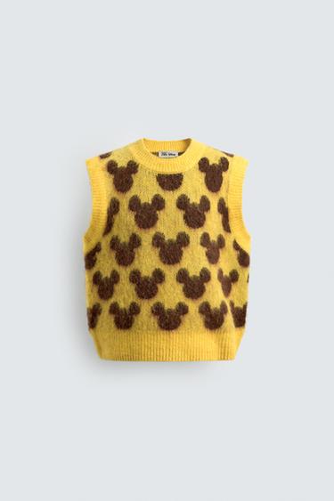 ÁO GILE DỆT KIM HÌNH BÓNG MICKEY HARRY LAMBERT FOR ZARA X DISNEY - Màu vàng từ Zara