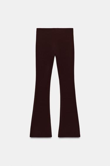 FLARE STRETCH TROUSERS WITH STUDS - Dark brown by Zara - Image 4