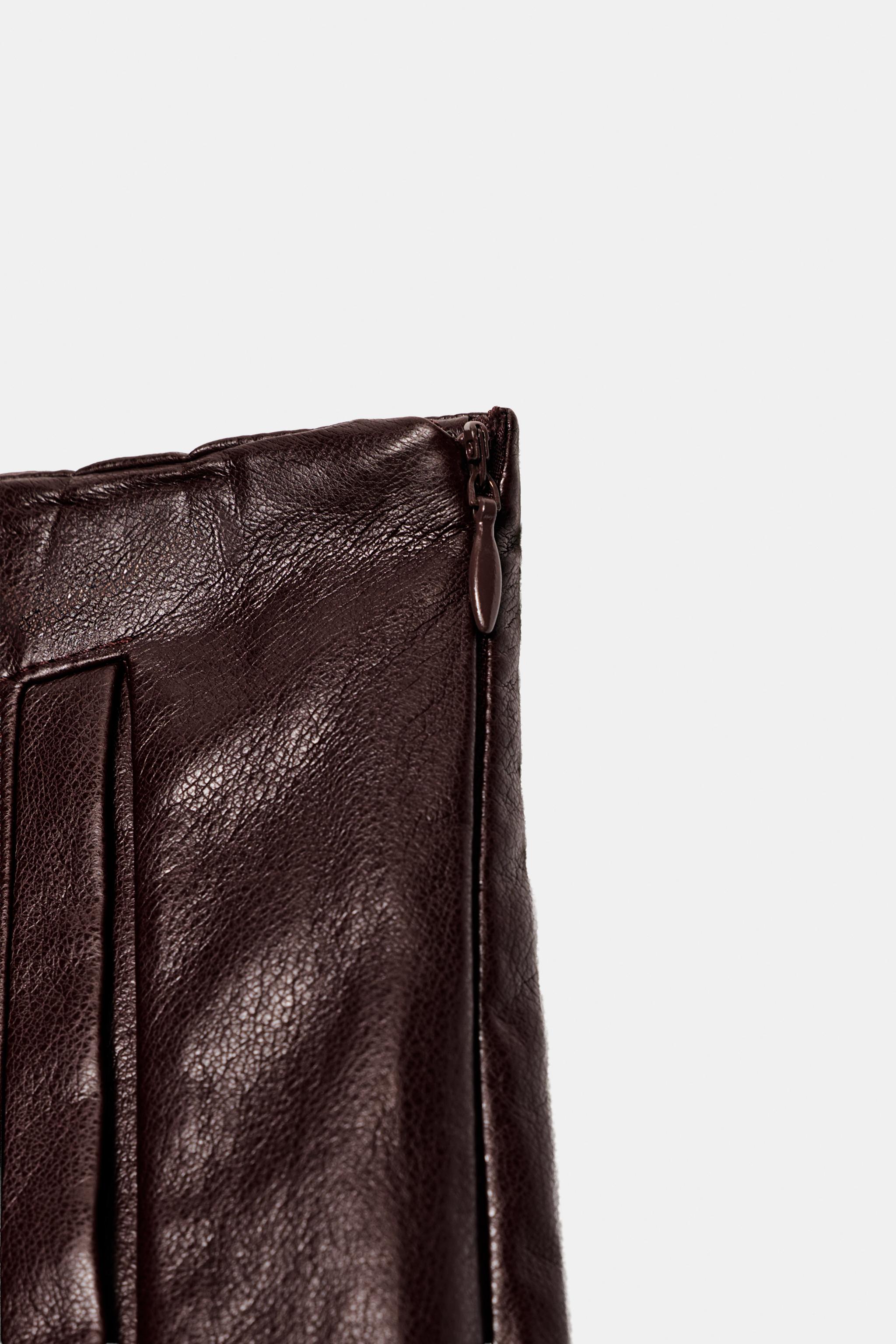FAUX LEATHER EFFECT MIDI SKIRT