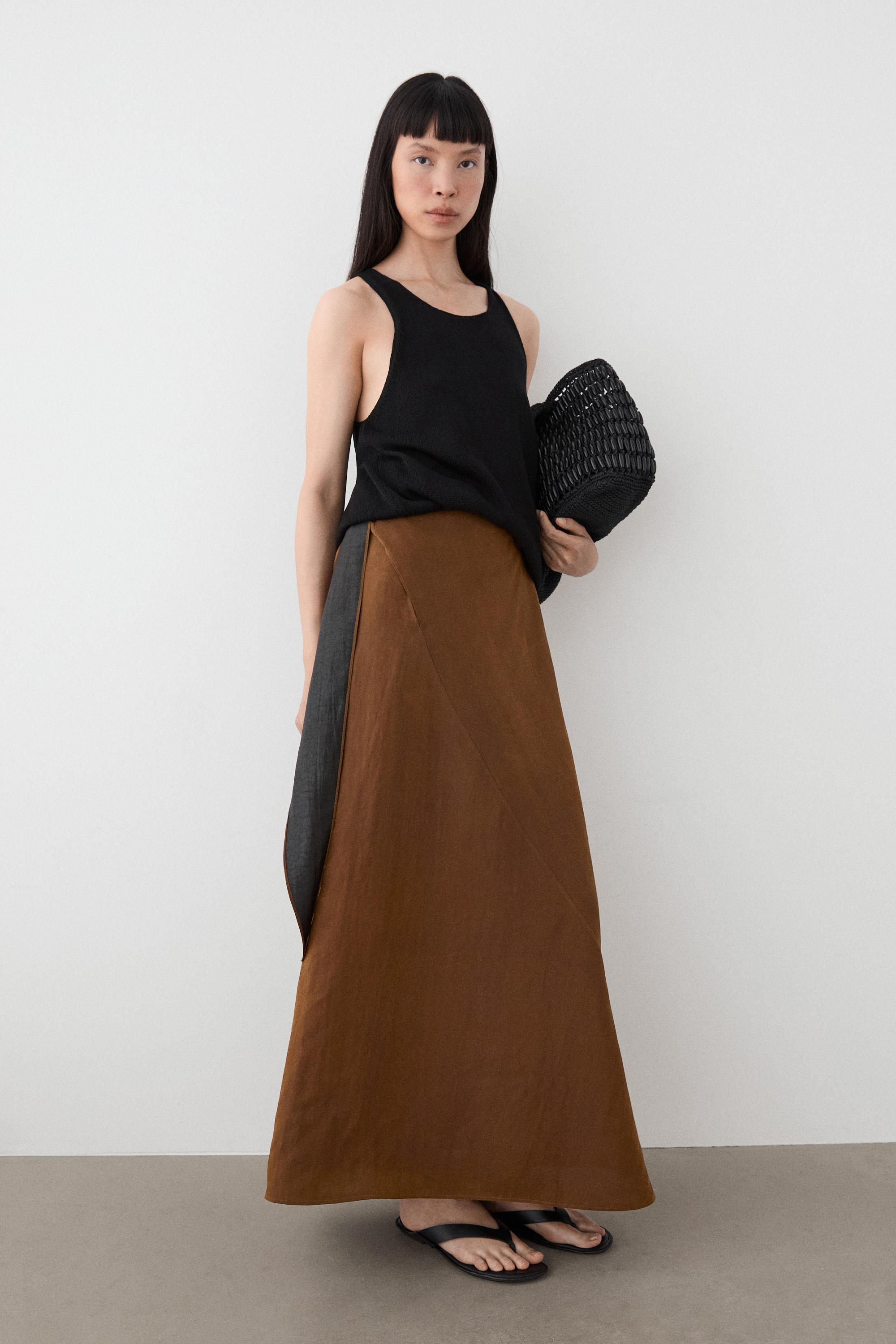 Midi skirt with pareo tie detail