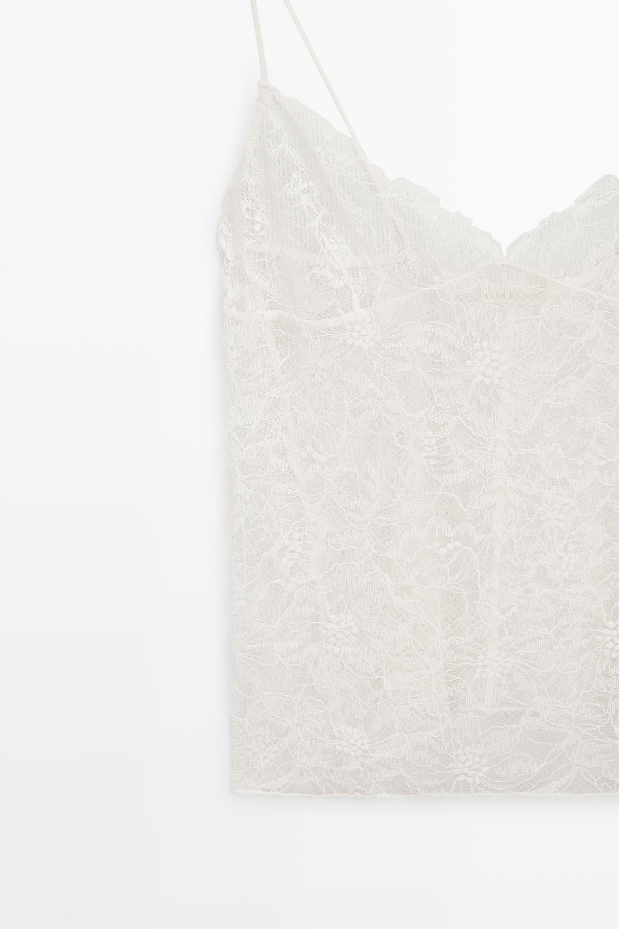 Strappy floral lace top